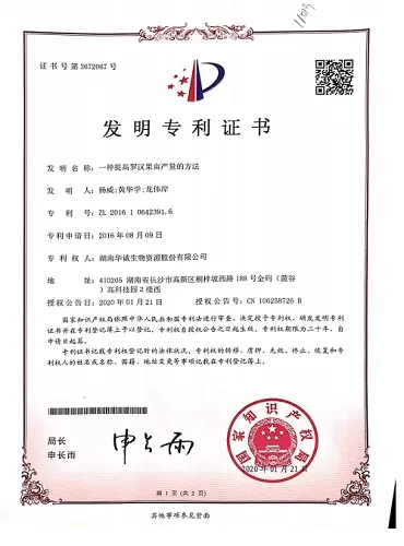 National Invention Patent Certificate - WISC Biotech Co.,Ltd.